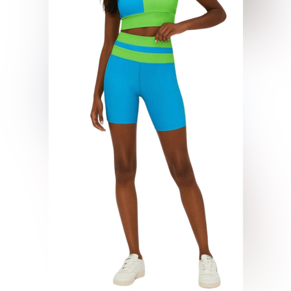 BEACH RIOT-SAMANTHA SHORT-PALM GREEN COLOUR-BLOCK, Small, $98 - Picture 4 of 9